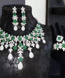 Florence Bridal Green Royal Jewellery Set Zirconium Stones Amazing 21